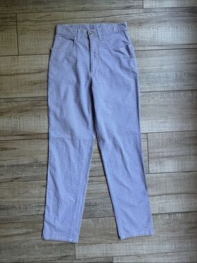 Faded Glory Lavender Gingham Straight Leg Jeans Petite 7 Missy 6 30" Inseam